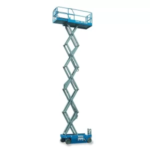 Xe nâng người cắt kéo 12m làm việc