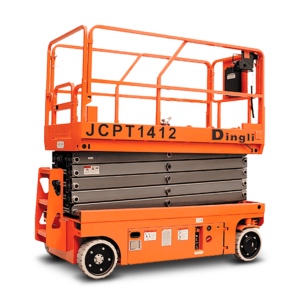 Xe nâng người cắt kéo 14m làm việc