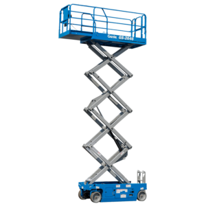 Xe nâng người cắt kéo 10m làm việc